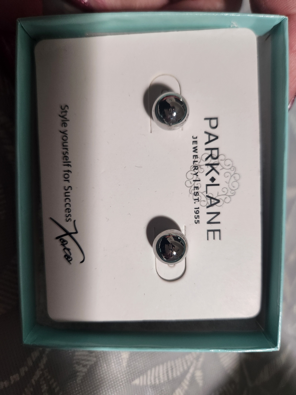Park Lane Polished Silver dot Ball Stud Earrings